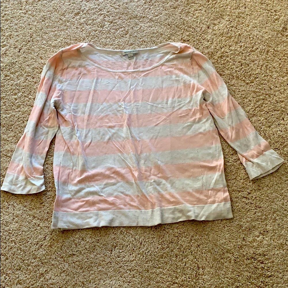 Banana Republic pink and off white sweater Sz L